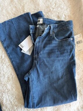 PAIGE Rory Crop Flare Jeans in Deep Blue, NWT, Size 30